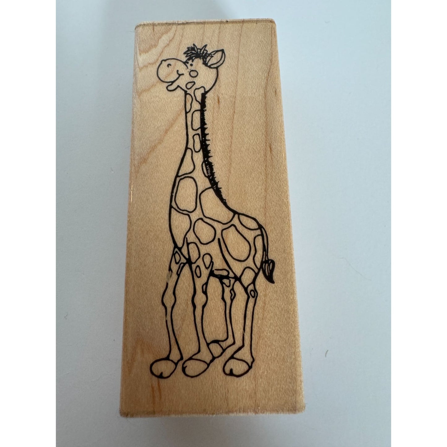 DOTS Rubber Stamp Giraffe Smiling Cute Kids Zoo Animal Card Making Vertical P115