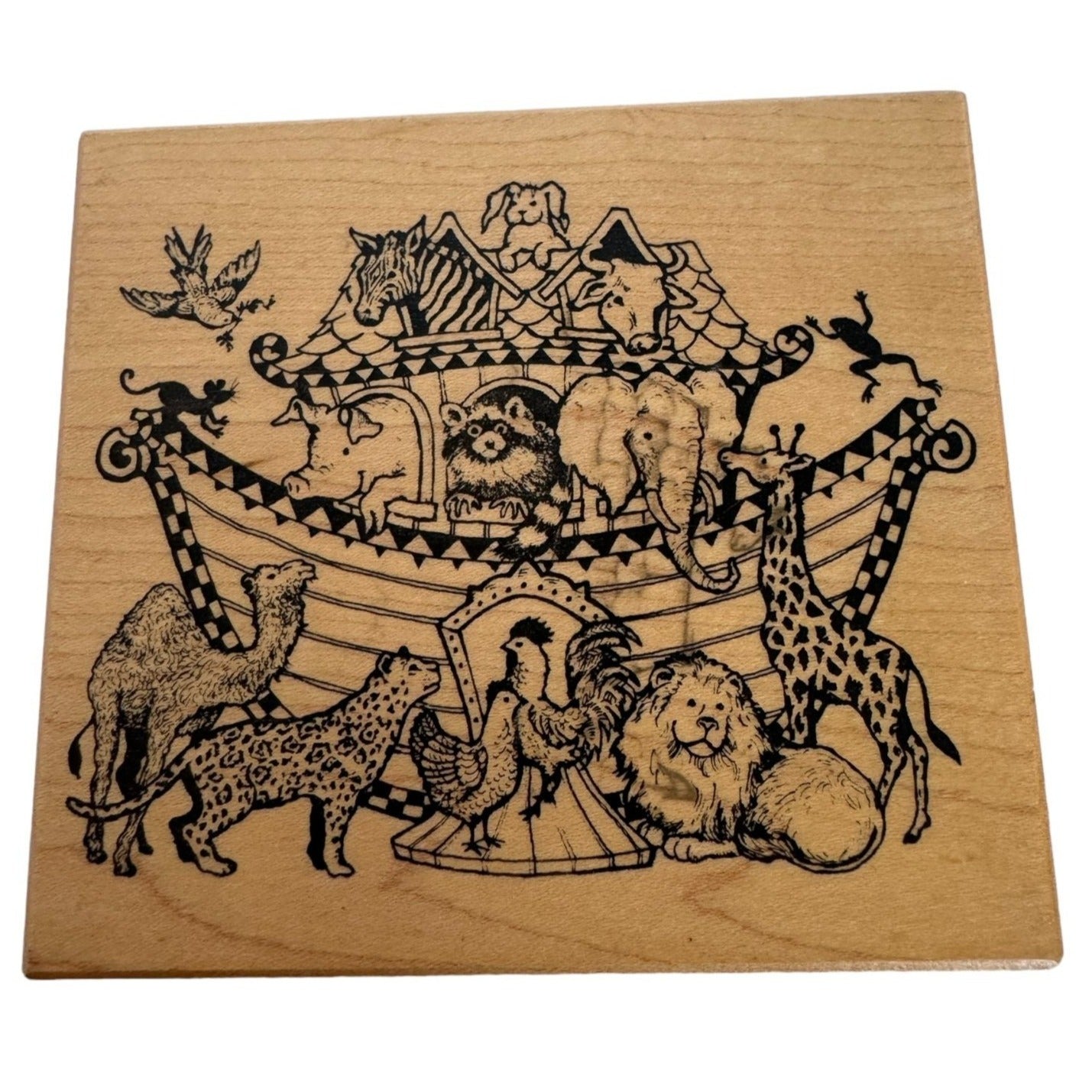 PSX Rubber Stamp Noah's Ark Animals Camel Lion Elephant Giraffe Card Making