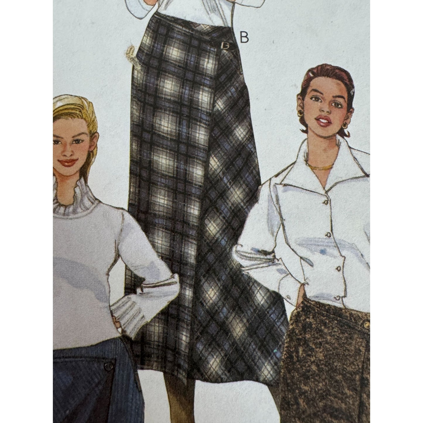 McCalls Sewing Pattern 3398 Mock Wrap Skirts Work Career Easy 12 14 16 18 Uncut