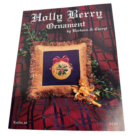 Holly Berry Ornament Cross Stitch Pattern Leaflet 30 Christmas Winter Holidays