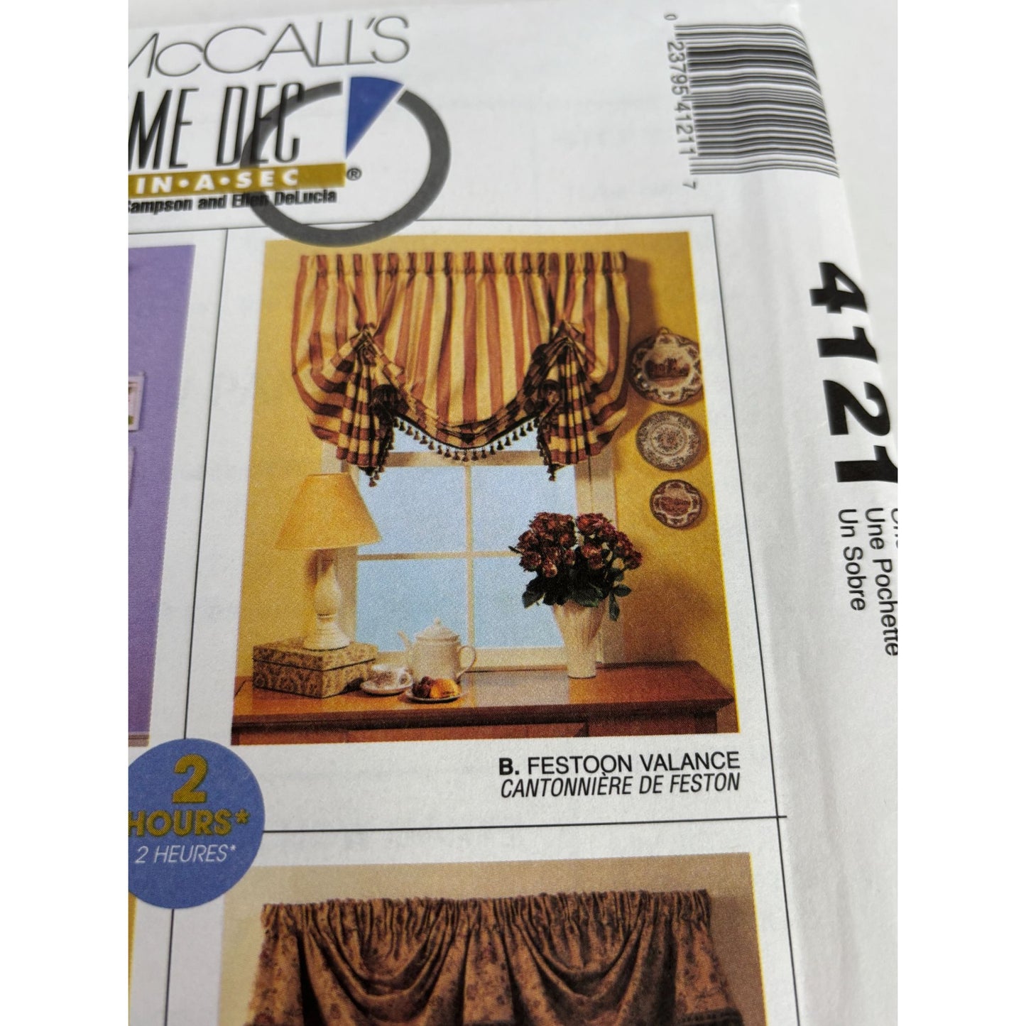 McCalls Sewing Pattern 4121 Home Dec in a Sec Window Valance Curtains Decor UC