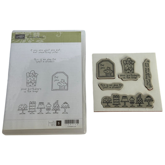 Stampin Up Clear Mount Stamps Birthday Bakery Card Making Gift Tag Cake Border