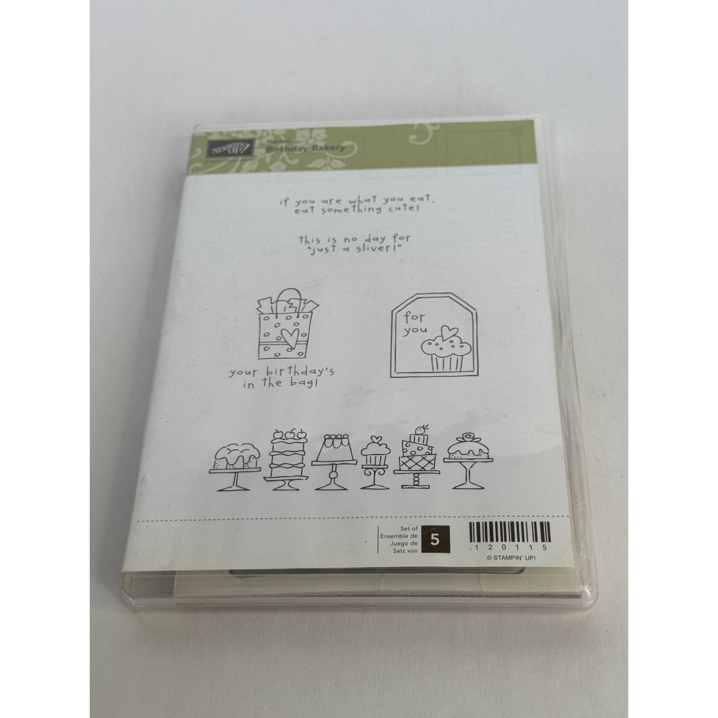 Stampin Up Clear Mount Stamps Birthday Bakery Card Making Gift Tag Cake Border