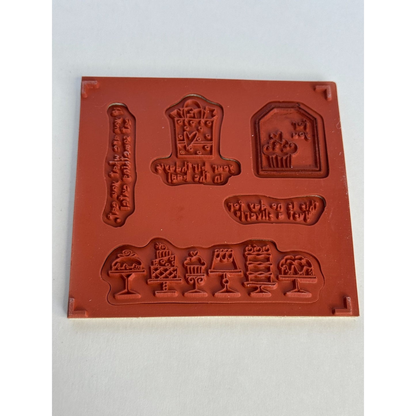 Stampin Up Clear Mount Stamps Birthday Bakery Card Making Gift Tag Cake Border