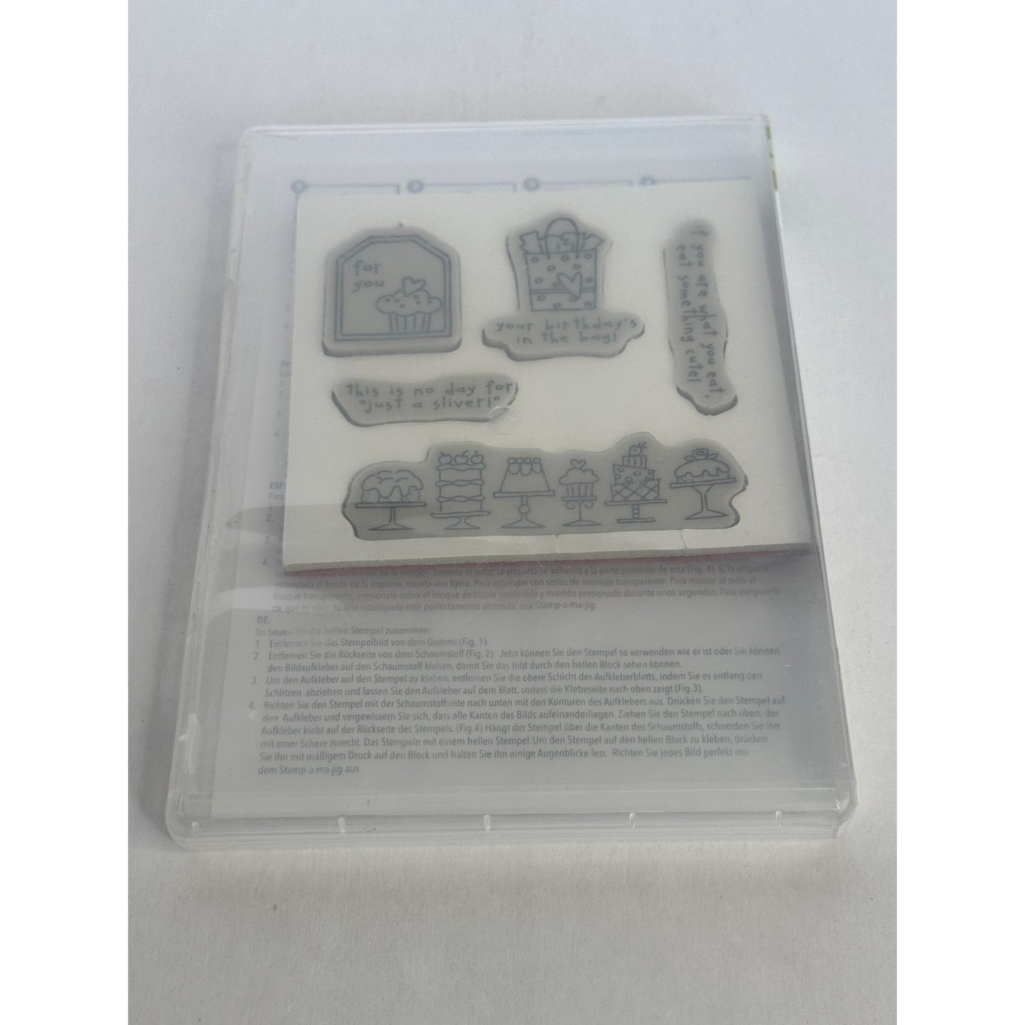 Stampin Up Clear Mount Stamps Birthday Bakery Card Making Gift Tag Cake Border