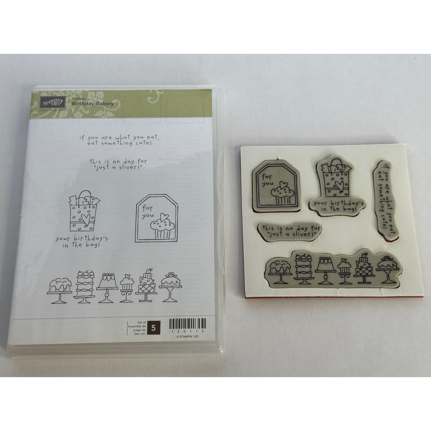 Stampin Up Clear Mount Stamps Birthday Bakery Card Making Gift Tag Cake Border