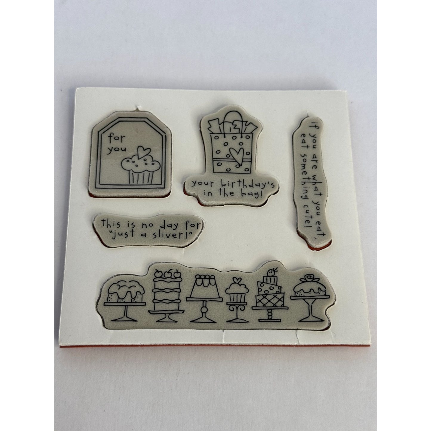 Stampin Up Clear Mount Stamps Birthday Bakery Card Making Gift Tag Cake Border