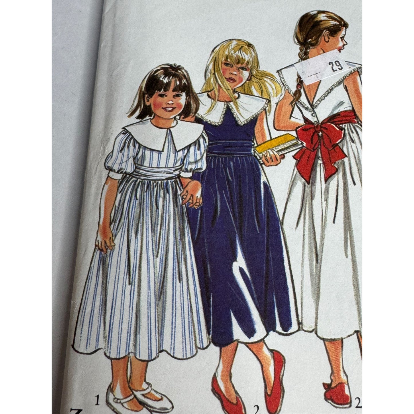 New Look Sewing Pattern 6438 Girls Dress Pattern With Collar Bow Details UC 4-12