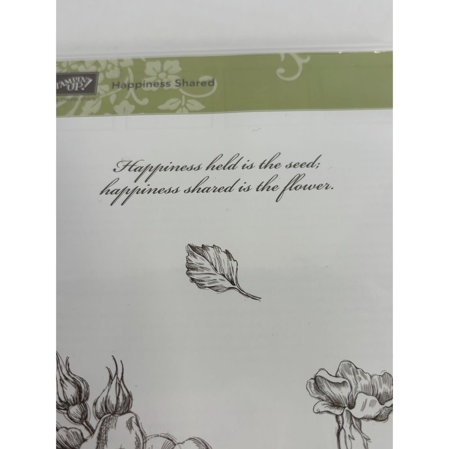 Stampin Up Clear Mount Rubber Stamp Set Happiness Shared Spring Dogwood Flower