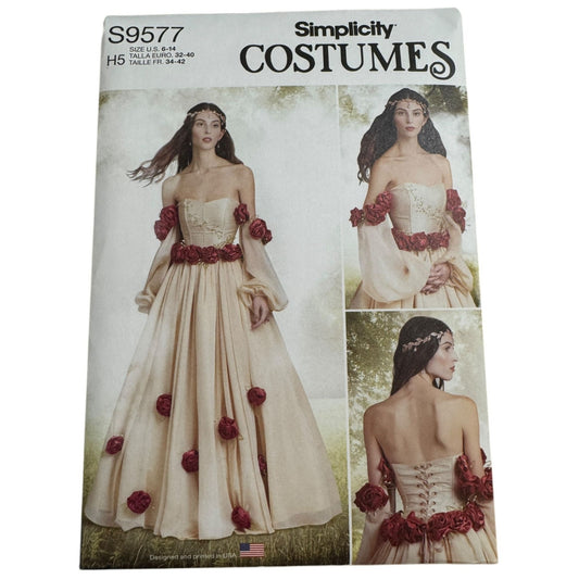 Simplicity Sewing Pattern S9577 Renaissance Costume Dress Historical 6-14 Uncut