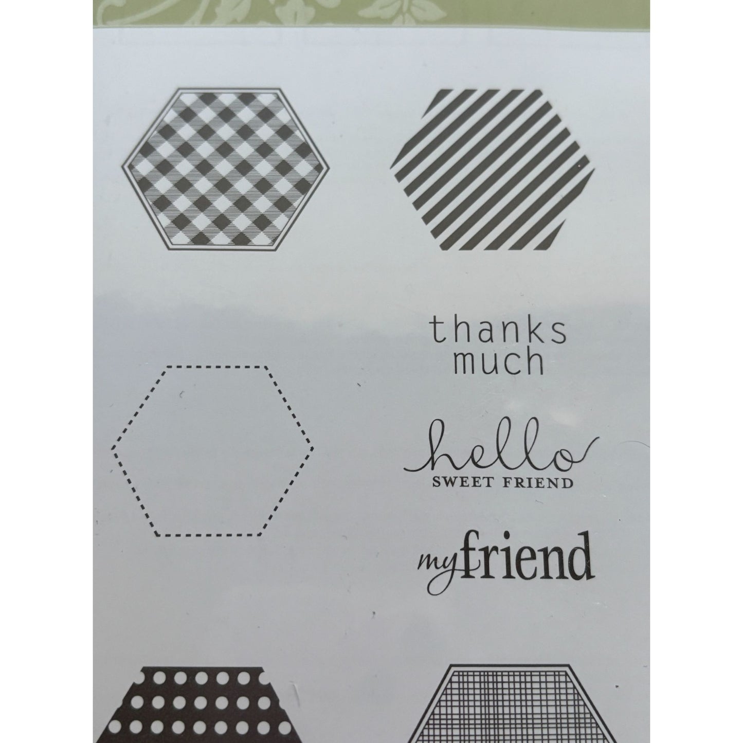 Stampin Up Six Sided Sampler Clear Mount Stamps Set Hexagons Hello Sweet Friend