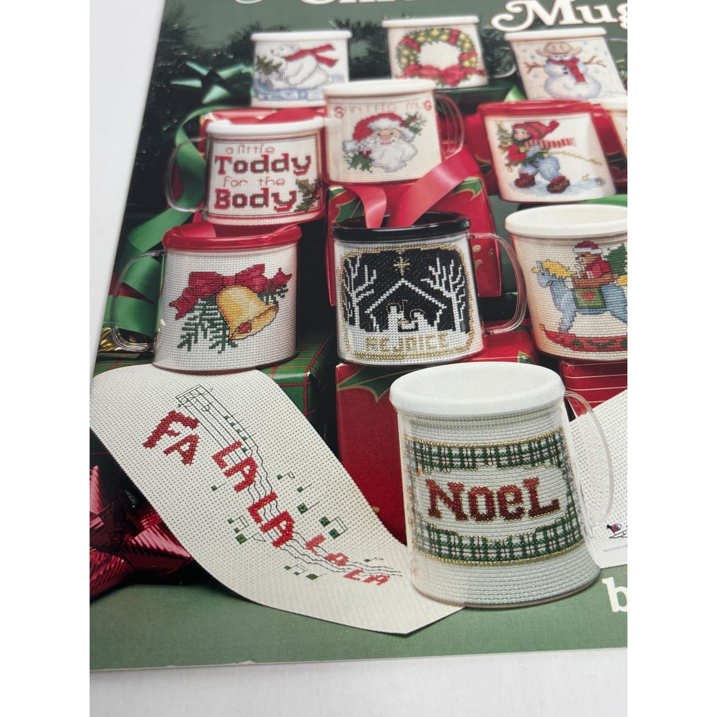 American School of Needlework Cross Stitch Pattern Christmas Mugs Cowboy Snowman