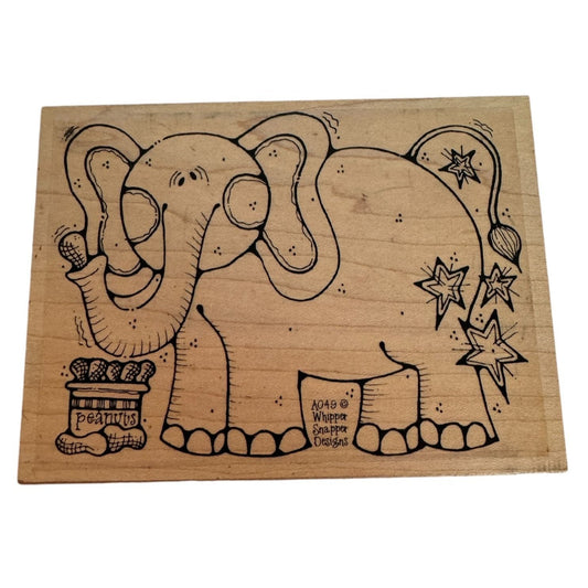 Whipper Snapper Designs Rubber Stamp Circus Elephant Stars Peanuts Card Making