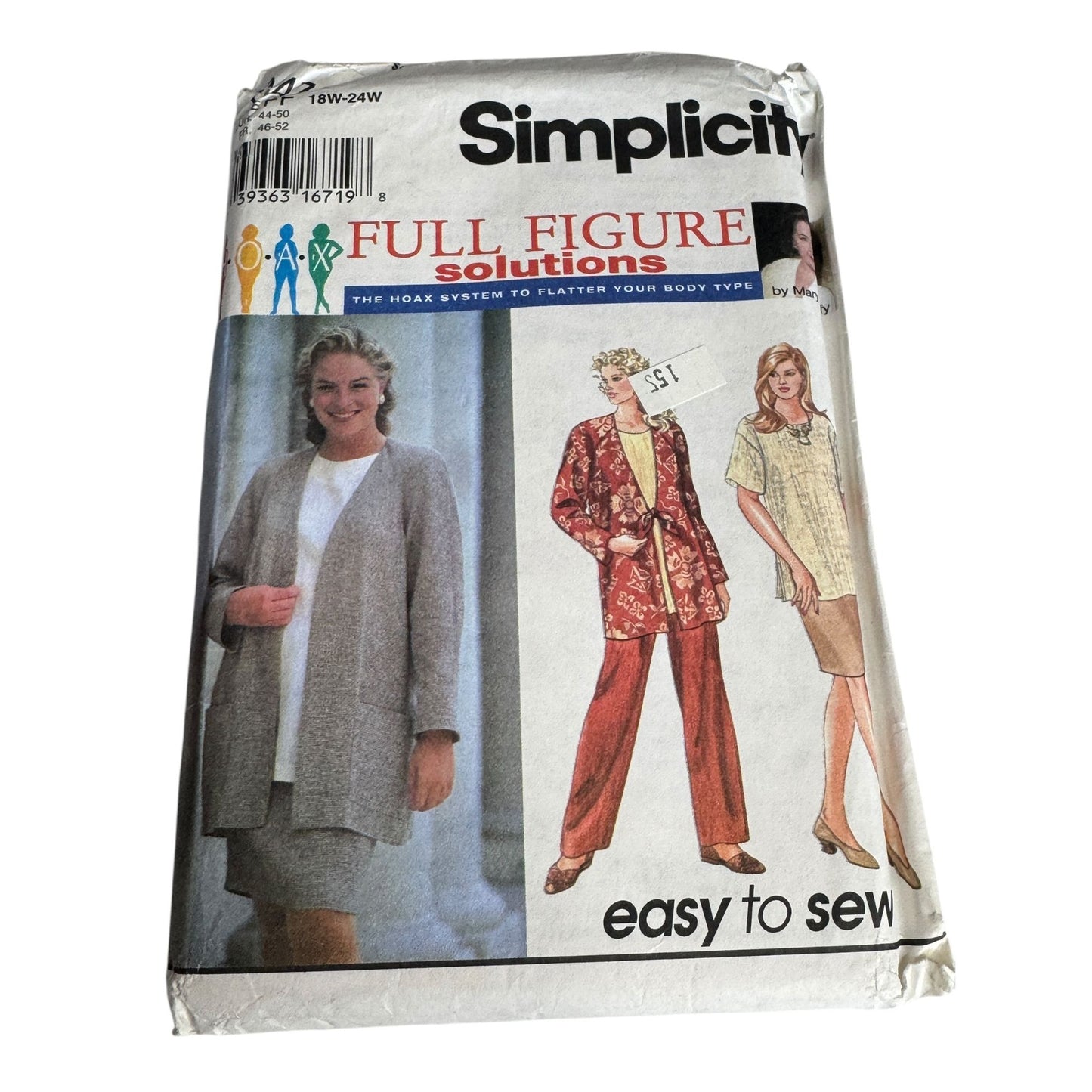 Simplicity Sewing Pattern 9474 Full Figure Womens 18W-24W Jacket Skirt Pants UC