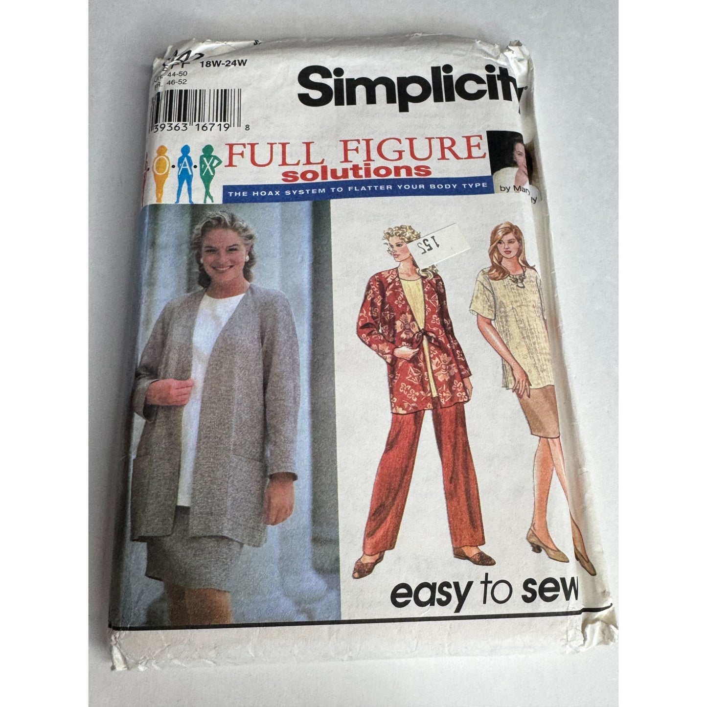 Simplicity Sewing Pattern 9474 Full Figure Womens 18W-24W Jacket Skirt Pants UC