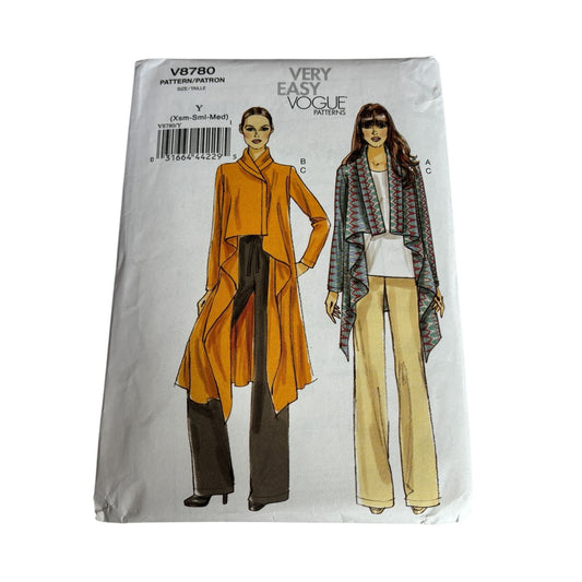 Vogue Sewing Pattern V8780 Fitted Jacket Pants Outfit Easy Misses XS S M Uncut