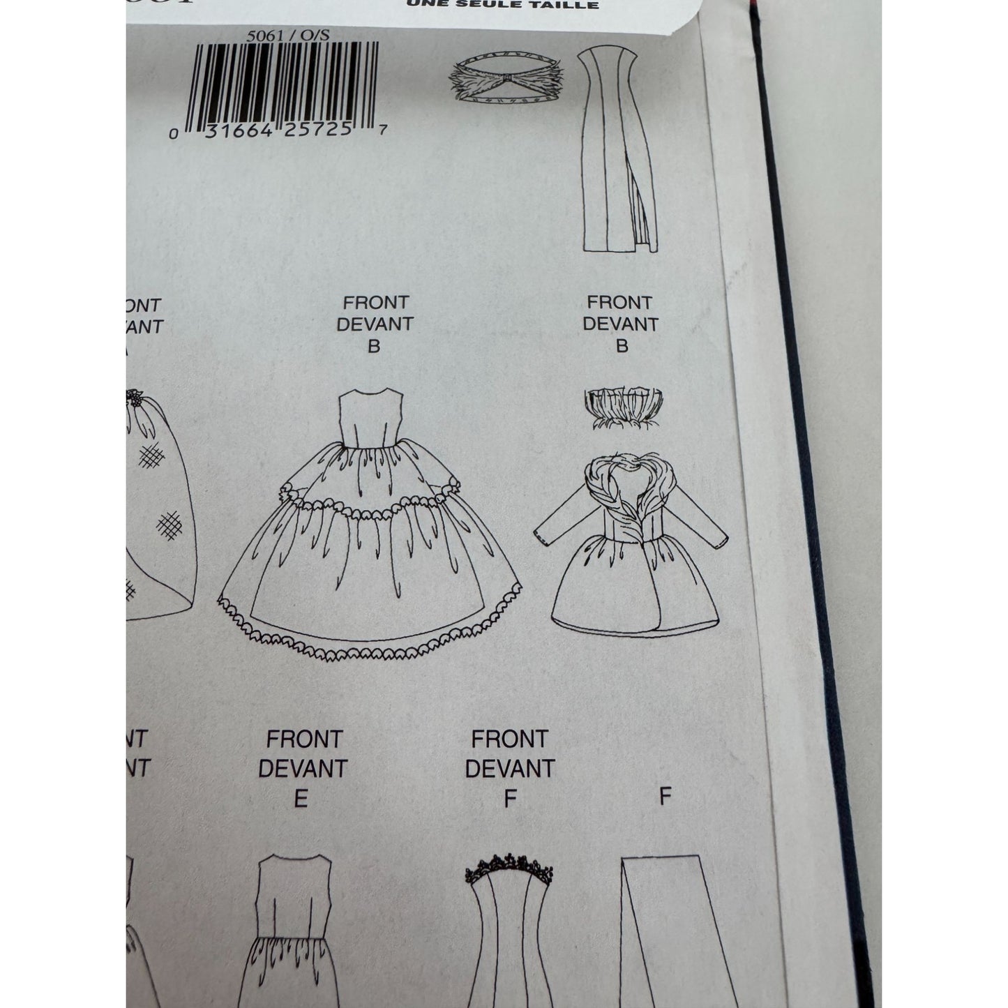 Butterick Sewing Pattern 5061 Doll Clothes ClothingWinter Dress 11.5 inch Uncut