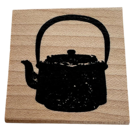 Mountainside Crafts Rubber Stamp Black Kettle Silhouette Kitchen Teapot Cooking