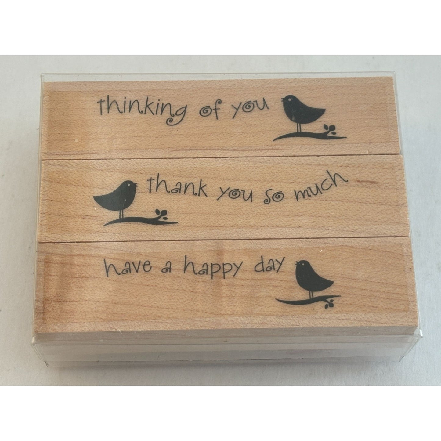 Hero Arts Singing Birds Rubber Stamps Set Thinking Of You Thank You So Much Word