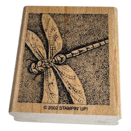 Stampin Up Wood Mounted Rubber Stamp Dragonfly Nature Outdoors Card Making