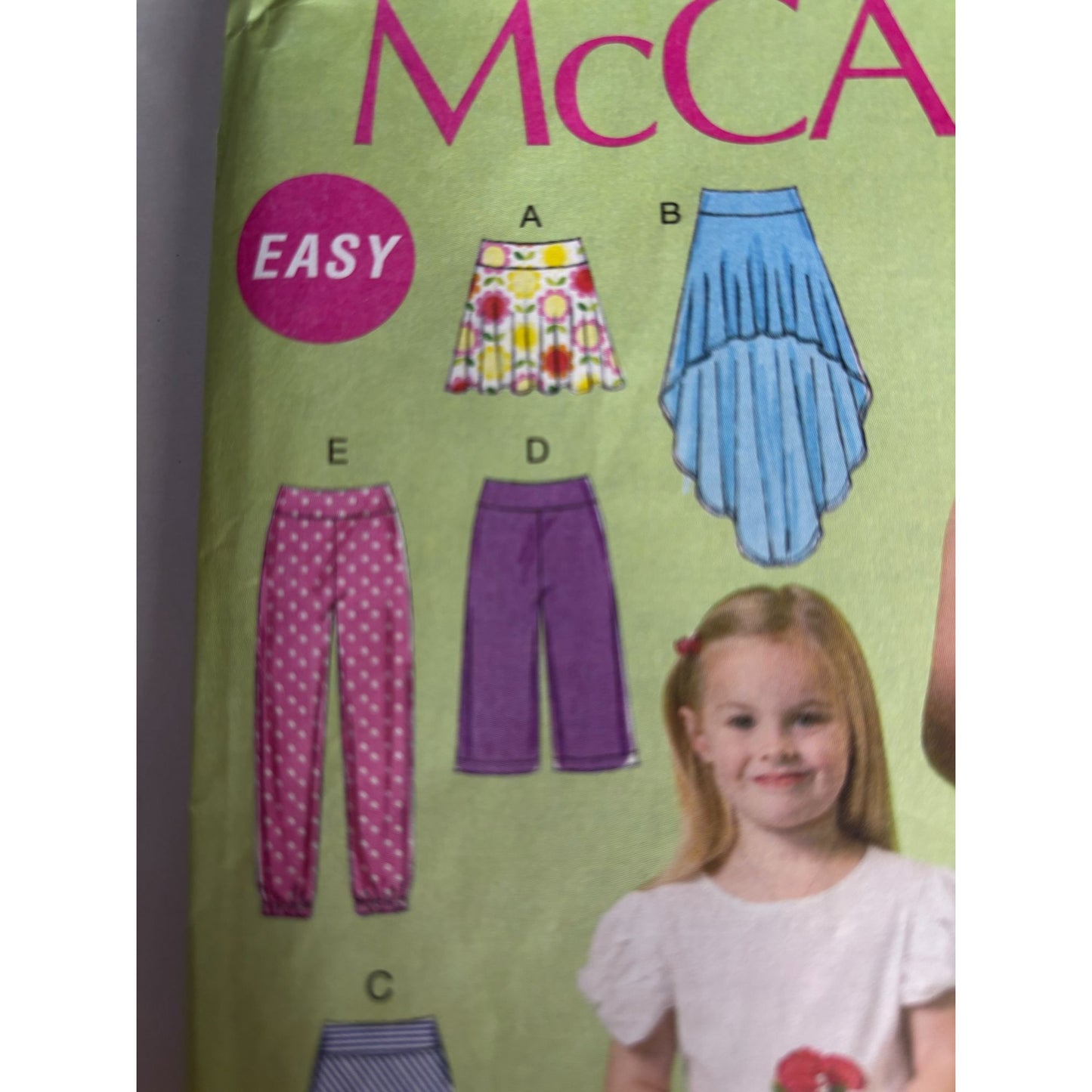 McCalls Sewing Pattern M7113 Girls Skirt Wide Leg Pants 7 8 10 12 14 Easy Uncut