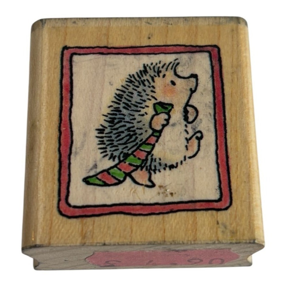 Penny Black Rubber Stamp Mini Hedgehog Tie Necktie Cute Animal Fathers Day Card