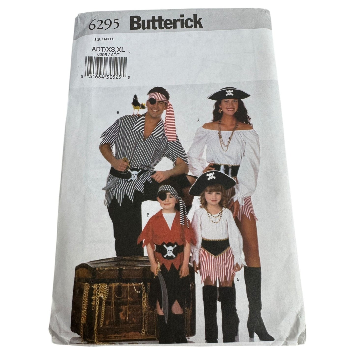 Butterick Sewing Pattern 6295 Pirate Costume Outfit Halloween Adult XS-XL 6-22