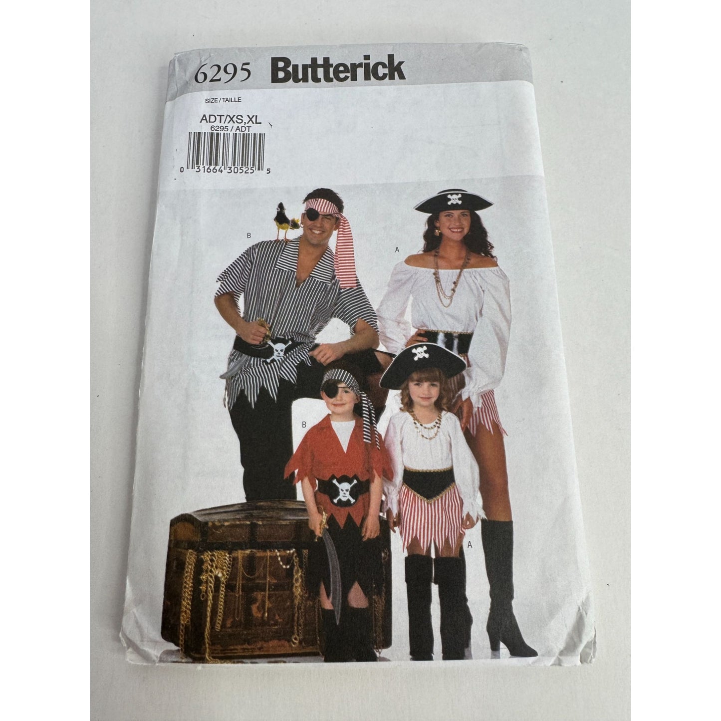 Butterick Sewing Pattern 6295 Pirate Costume Outfit Halloween Adult XS-XL 6-22