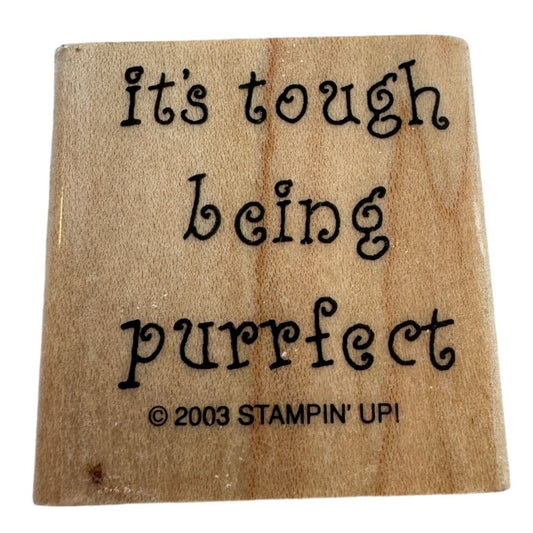 Stampin Up Rubber Stamp Its Tough Being Purrfect Cat Pun Perfect Card Making