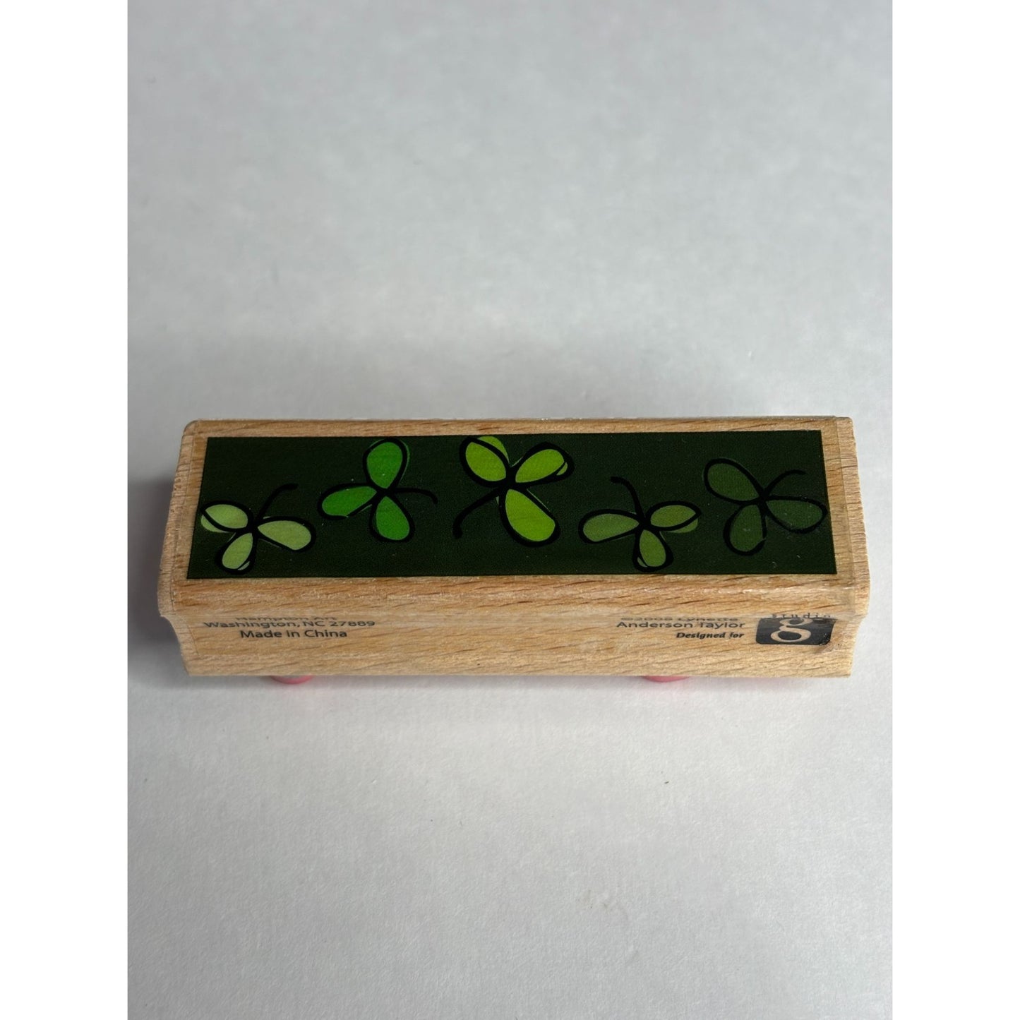 Hampton Art Rubber Stamp St Patricks Day Three Leaf Clovers Border Card Making