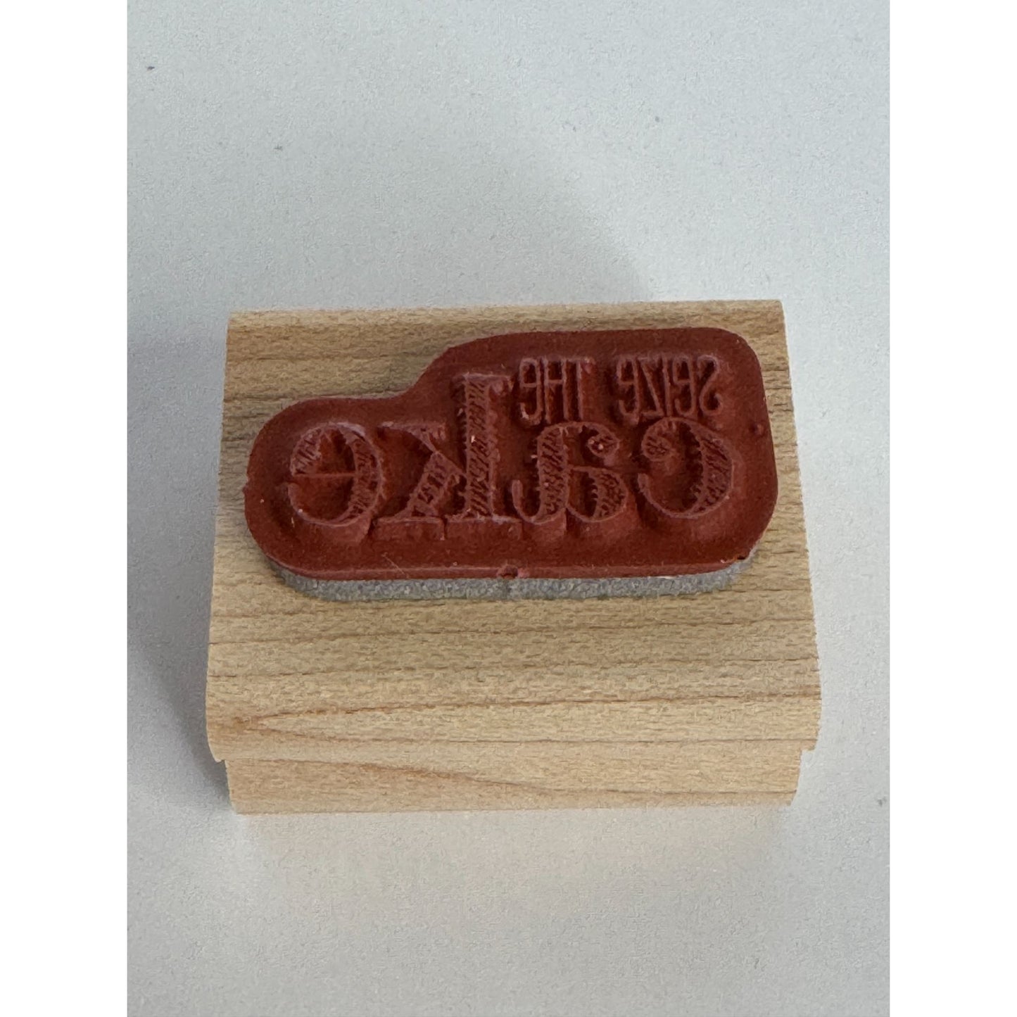 Stampin Up Rubber Stamp Seize the Cake Funny Birthday Card Making Word Sentiment