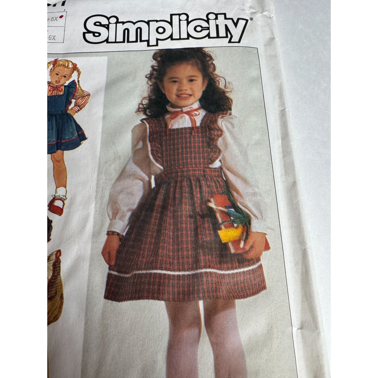 Simplicity Sewing Pattern 7011 Blouse Jumper Overalls Girls 5 6 6X Vintage Uncut