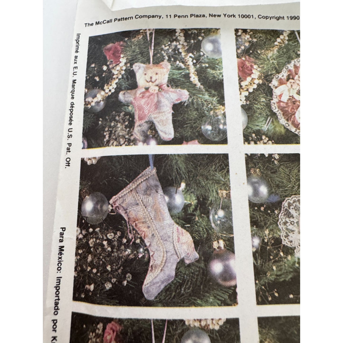 McCalls Crafts Sewing Pattern 5013 Holiday Lace Christmas Ornaments Cat Bear UC