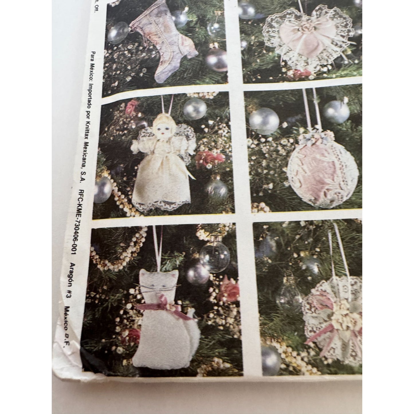 McCalls Crafts Sewing Pattern 5013 Holiday Lace Christmas Ornaments Cat Bear UC