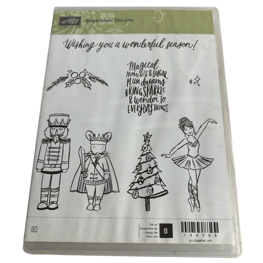 Stampin Up Clear Mount Rubber Stamp Set Sugarplum Dreams Nutcracker Incomplete