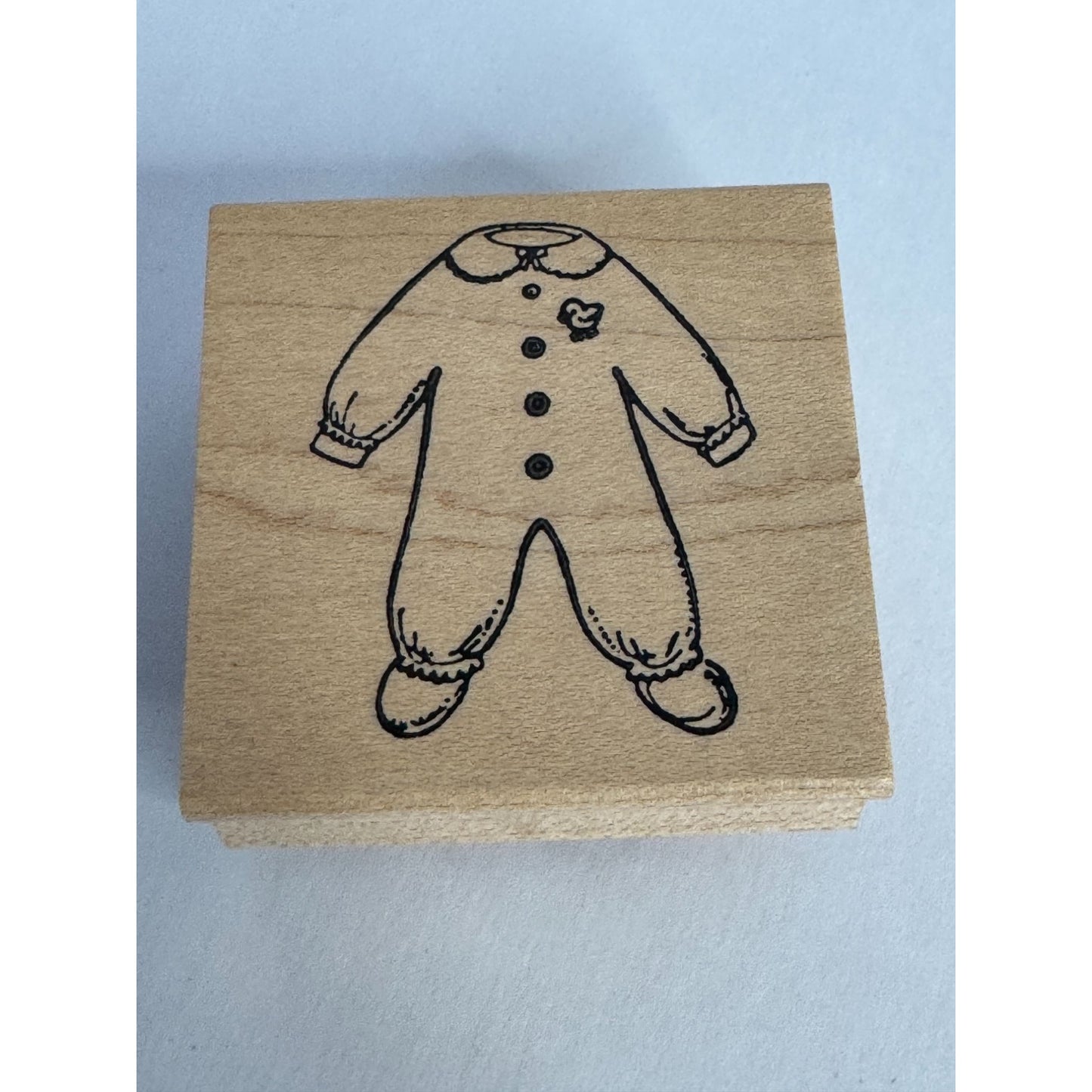 Northwoods Rubber Stamp Baby Clothing Pajamas Outfit Rubber Duck Card Making