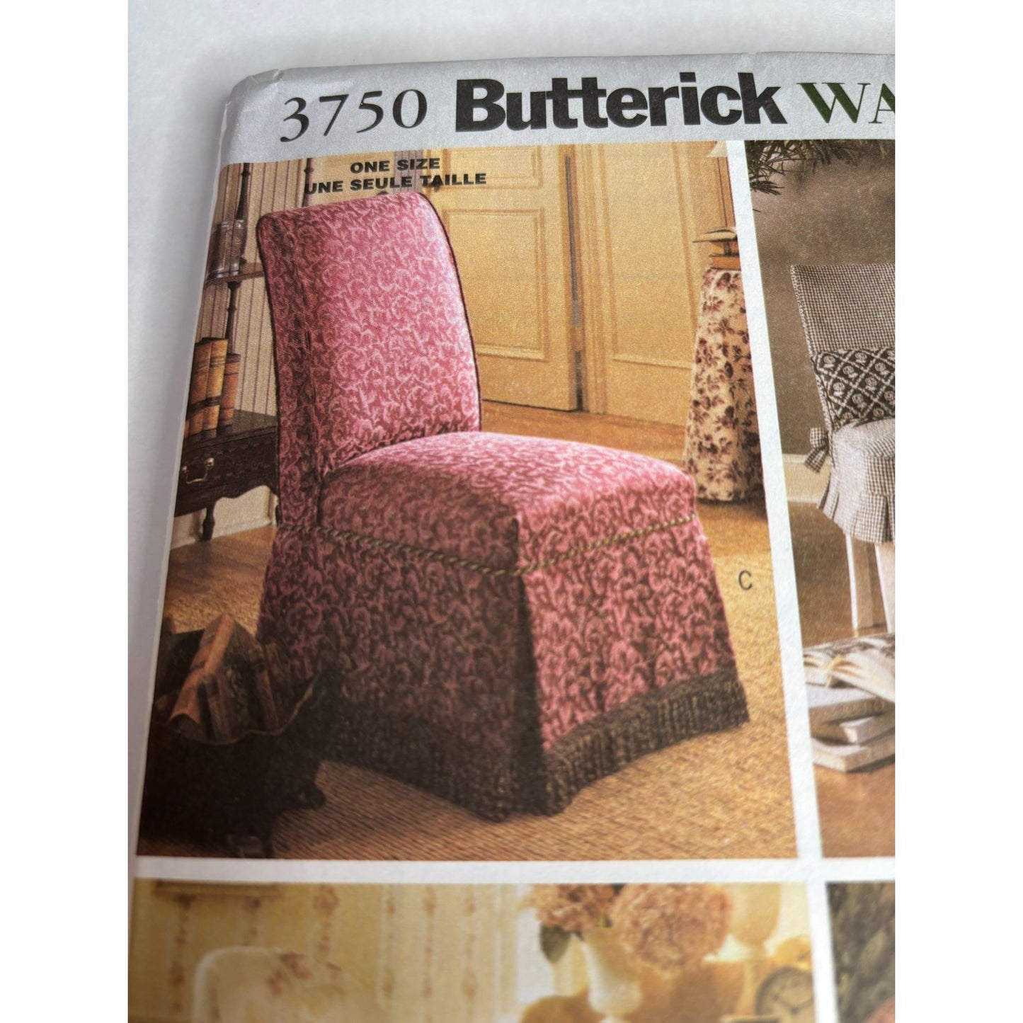 Butterick Sewing Pattern 3750 Waverly Chair Cover Slipcover Furniture Home Decor