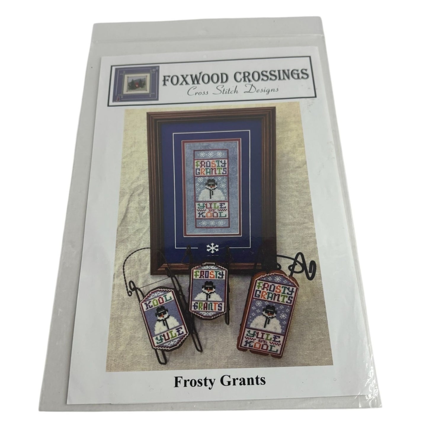 Foxwood Crossings Cross Stitch Pattern Frosty Grants Snowman Yule Be Kool Winter