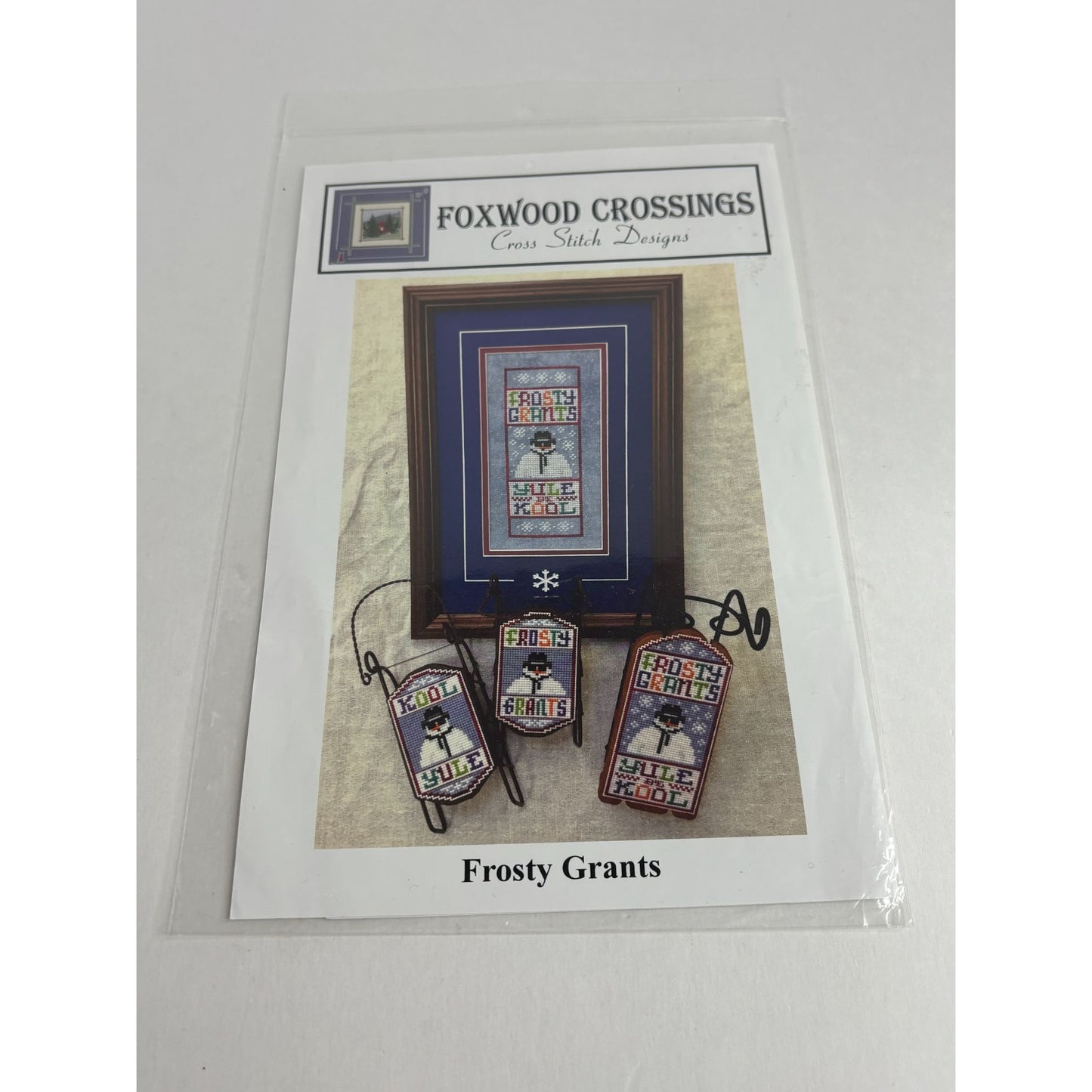 Foxwood Crossings Cross Stitch Pattern Frosty Grants Snowman Yule Be Kool Winter