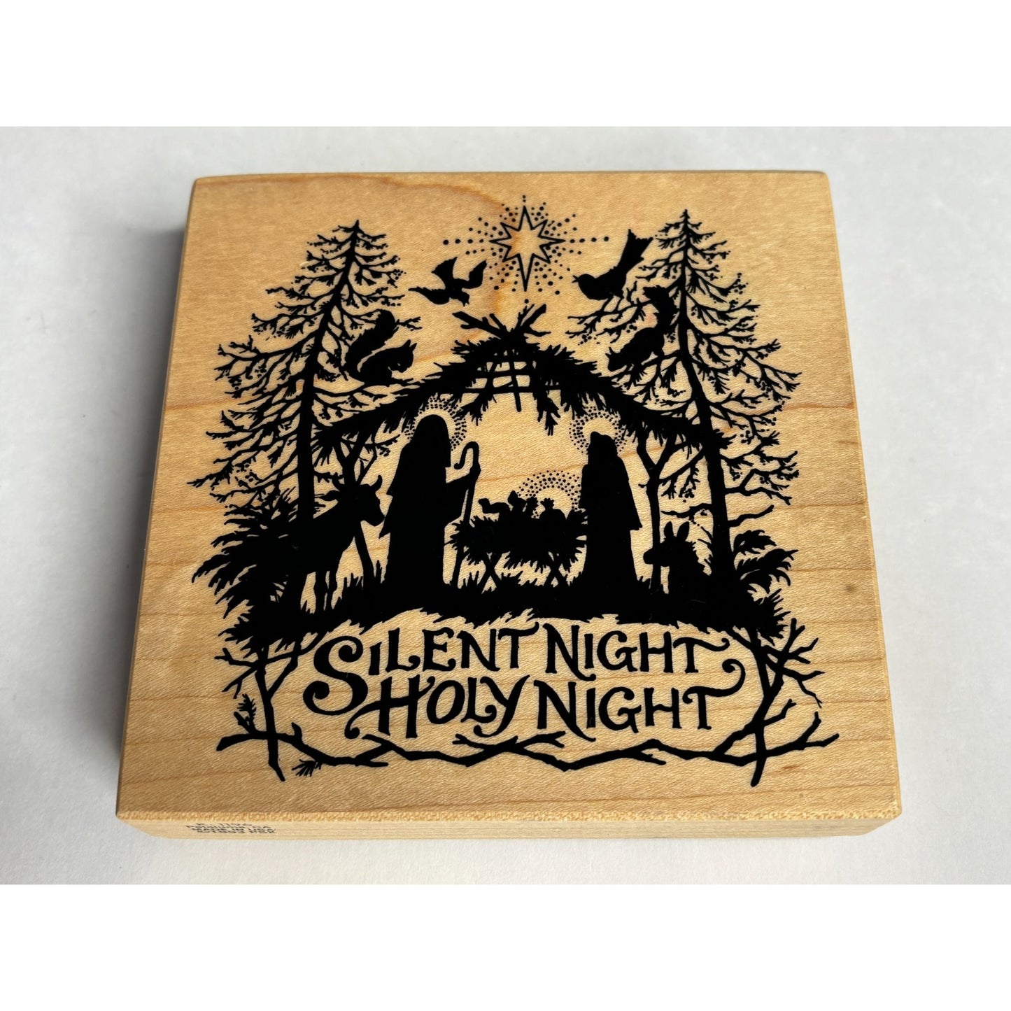 PSX Rubber Stamp Silent Night Holy Night Nativity Silhouette Christmas Stable