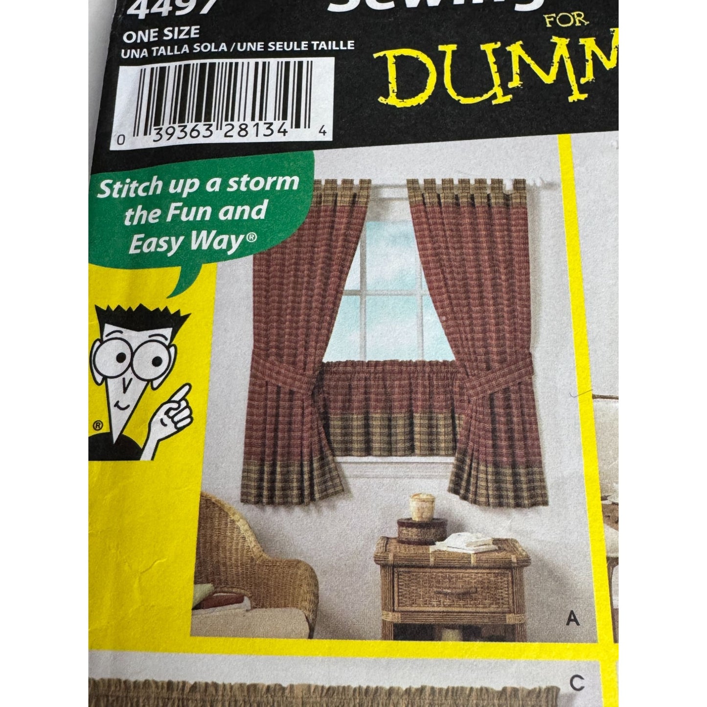 Simplicity Sewing Pattern for Dummies 4497 Window Treatments Curtains Home Decor