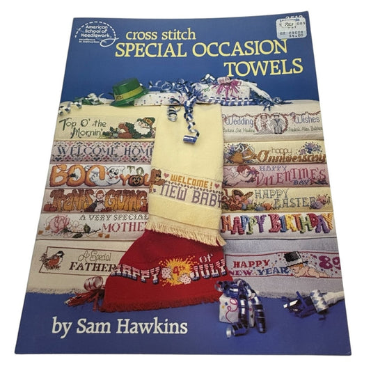 American School Of Needlework Cross Stitch Special Occasion Towels Book Birthday