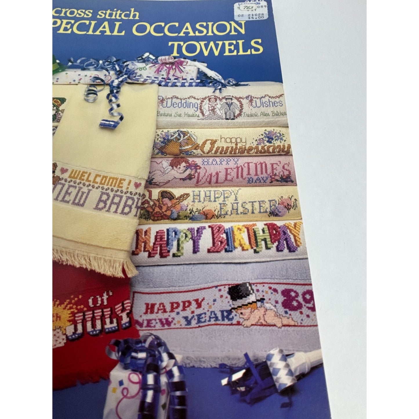 American School Of Needlework Cross Stitch Special Occasion Towels Book Birthday