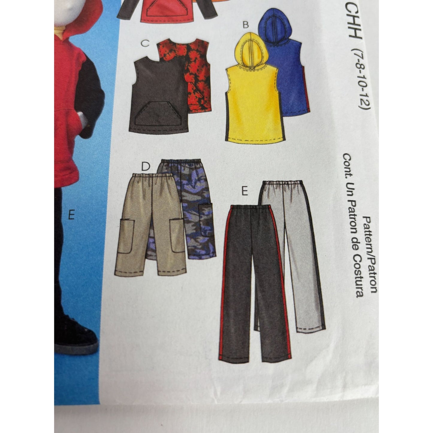 McCalls Sewing Pattern M4584 Boys Sports Outfit Casual Sweatshirt 7 8 10 12 Easy