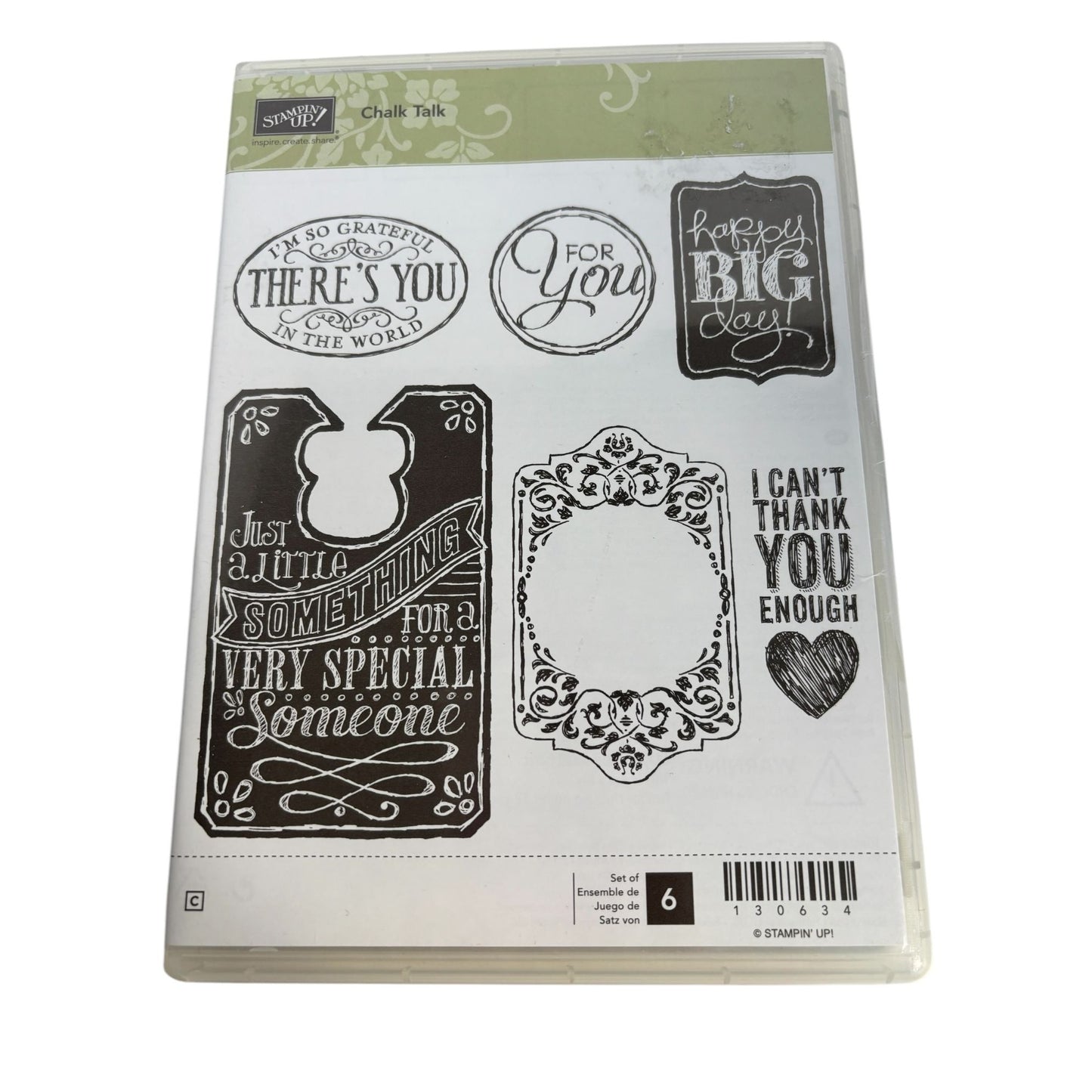 Stampin Up Rubber Stamp Set Chalk Talk Sentiments Frames Gift Tag Card Making