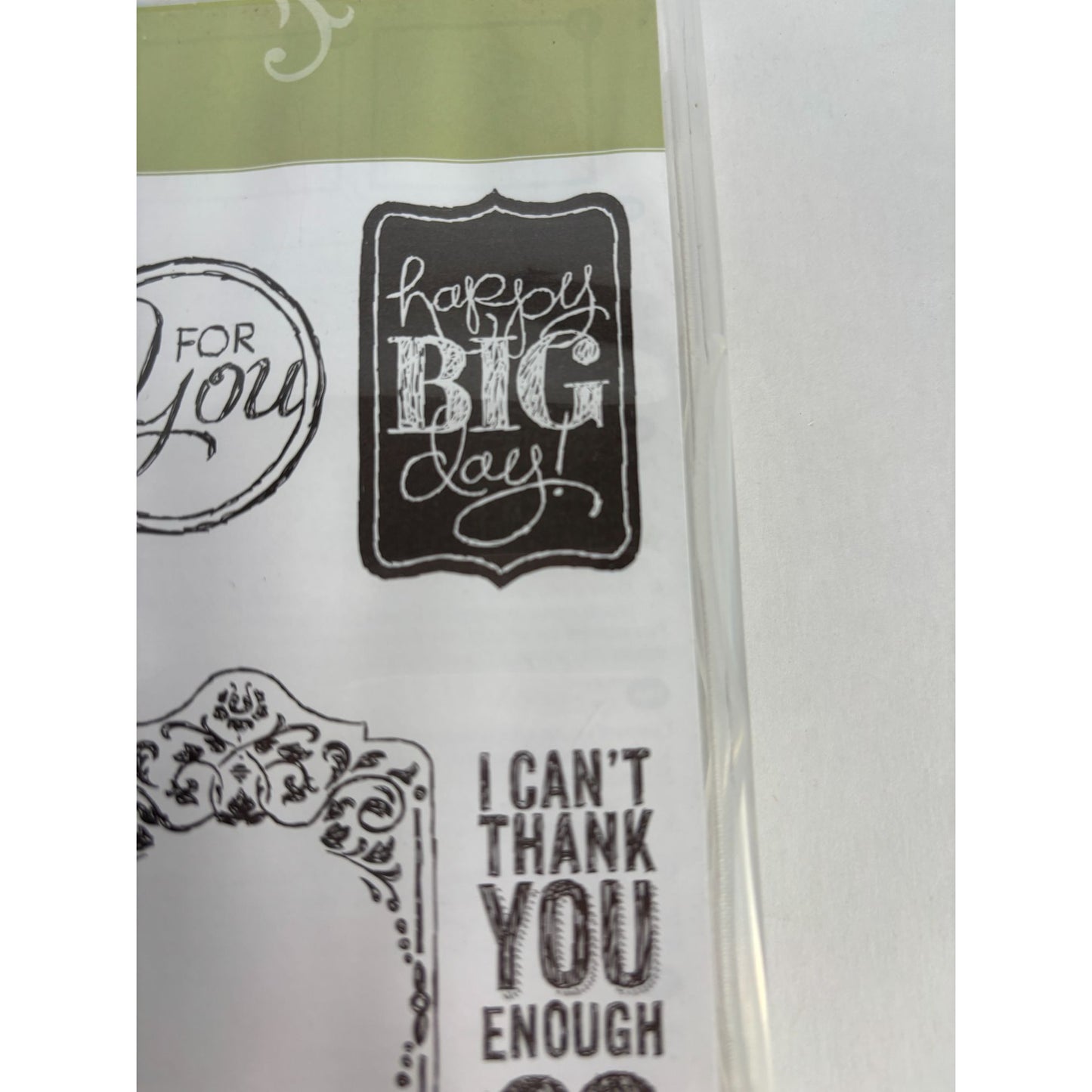 Stampin Up Rubber Stamp Set Chalk Talk Sentiments Frames Gift Tag Card Making