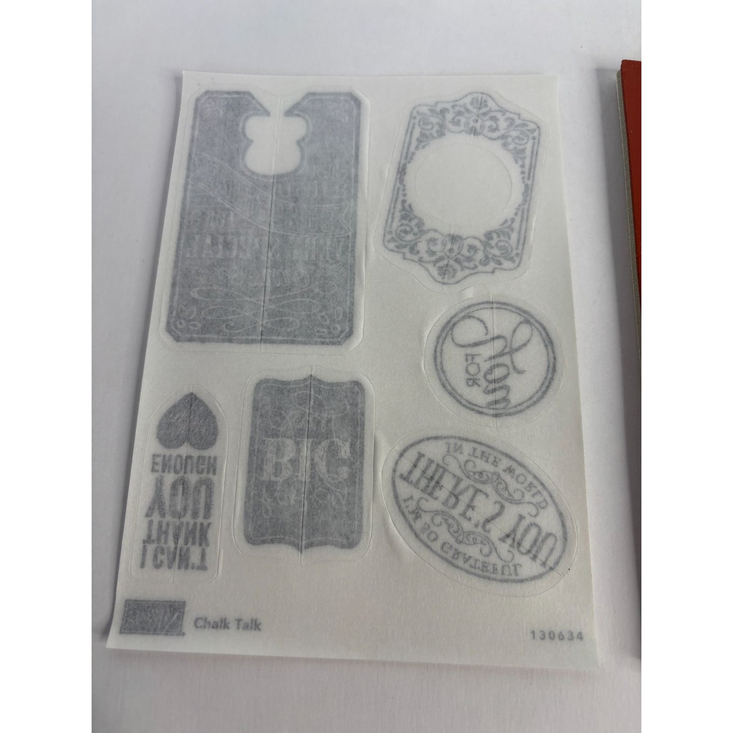 Stampin Up Rubber Stamp Set Chalk Talk Sentiments Frames Gift Tag Card Making