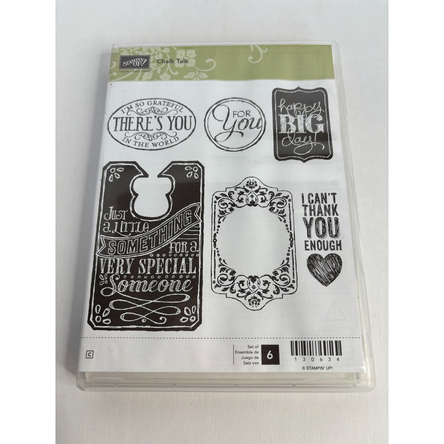 Stampin Up Rubber Stamp Set Chalk Talk Sentiments Frames Gift Tag Card Making