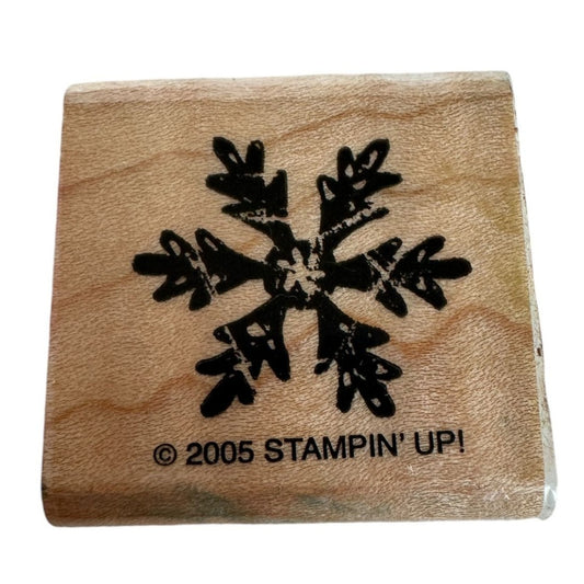 Stampin Up Wood Mounted Rubber Stamp Snowflake Winter Snow Card Making 7/8 inch