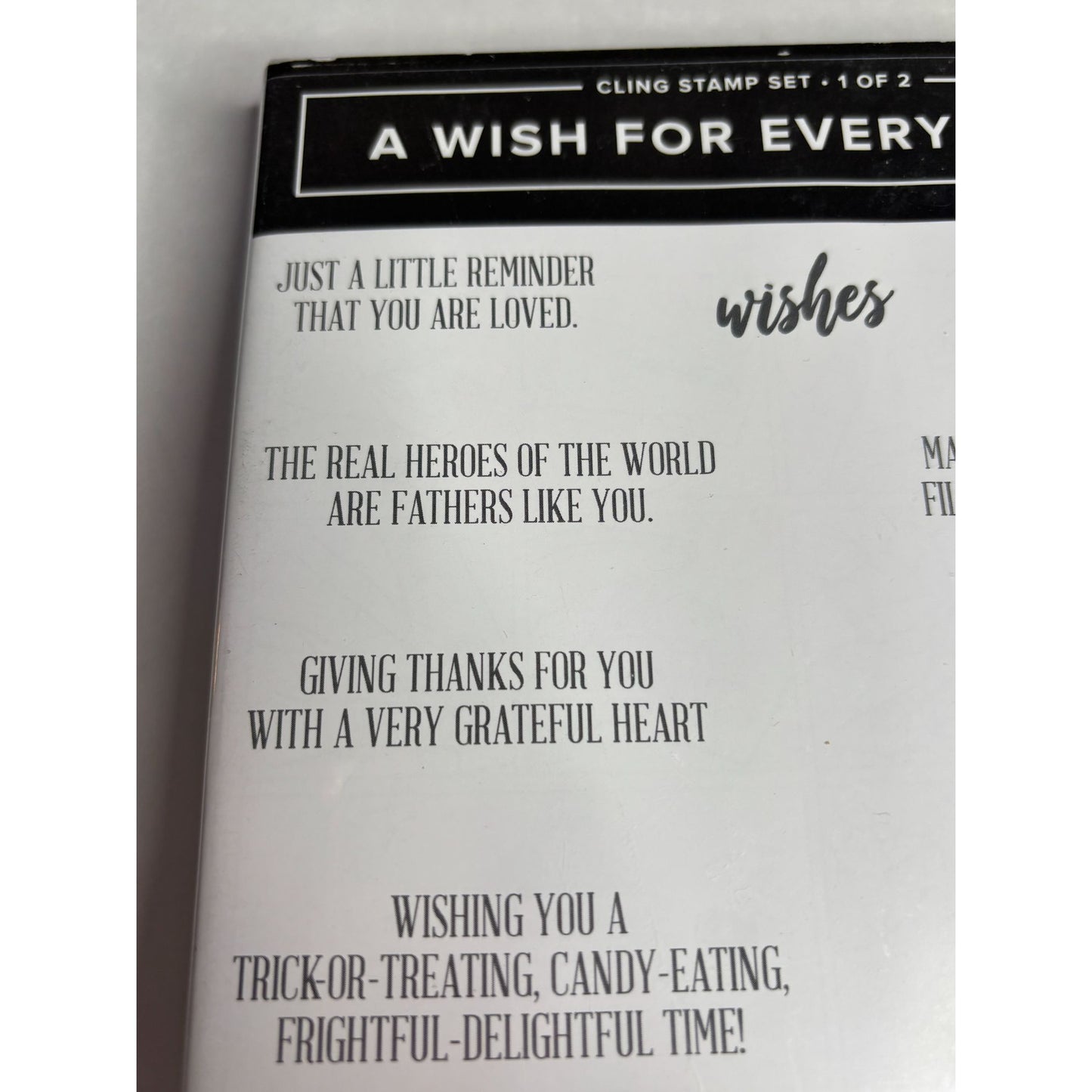 Stampin Up A Wish For Everything Cling Stamp Set Holidays Words To From Sayings